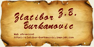 Zlatibor Burkanović vizit kartica
